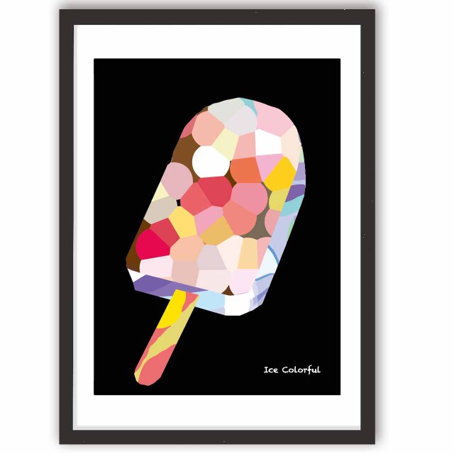 アイスクリーム　送料無料 　イラスト　A4〜A0　ポスター　アートポスター　アートsei検索新着順　3564