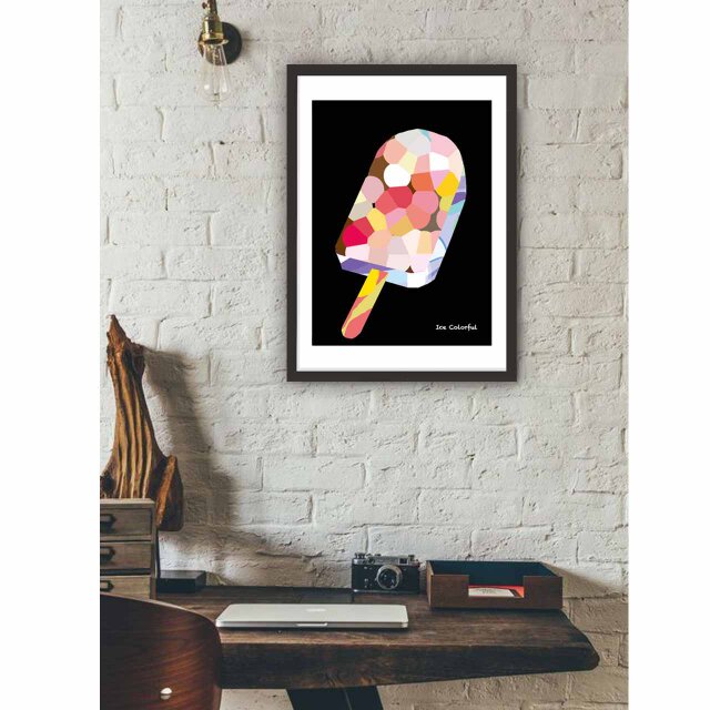 アイスクリーム 送料無料 イラスト A4〜A0 ポスター アートポスター