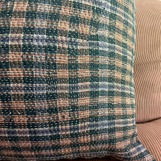 40×40 インド ヴィンテージ カンタキルト クッションカバー