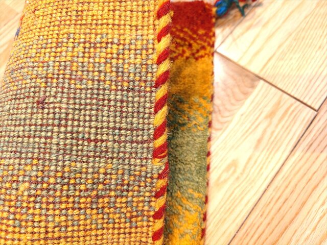 ペルシャ ギャッベ ミニマット ラグ 横39x41㎝ 夕焼け 生命の木