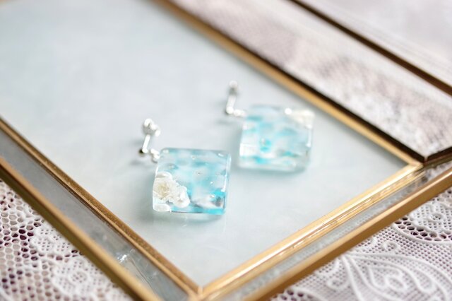 青山葵/レジンピアス20点 no.842 限定 sale ちいさな向日葵のおめかしくまさんピアス