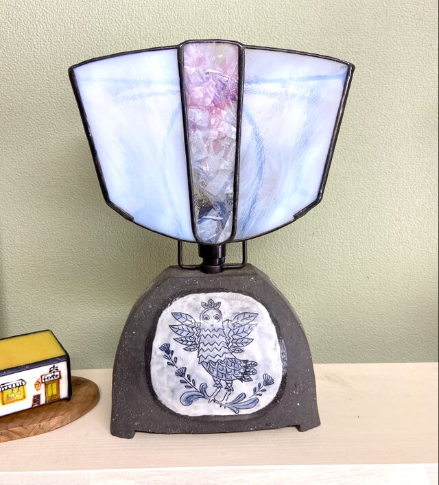 桜色テーブルランプ　(一点もの)