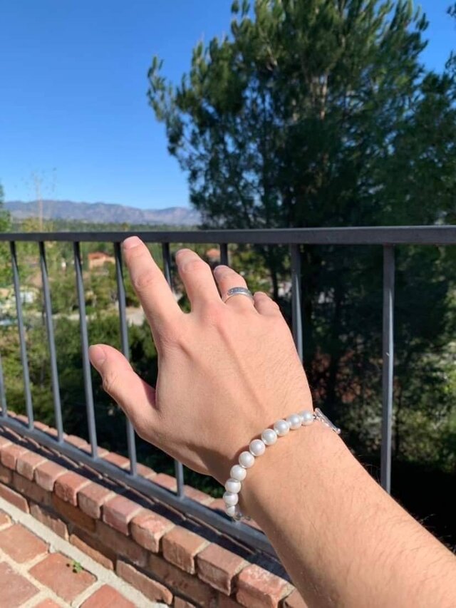 メンズブレスレット　白