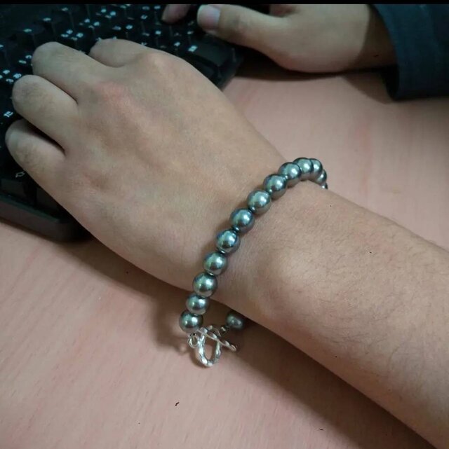 メンズブレスレット　グレー