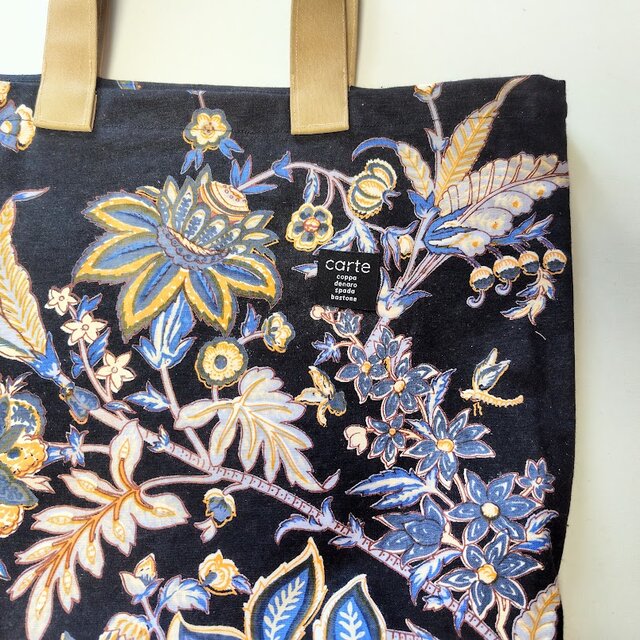 ☆インド、本場ブロックプリント（手押し）のトートバッグ☆大容量