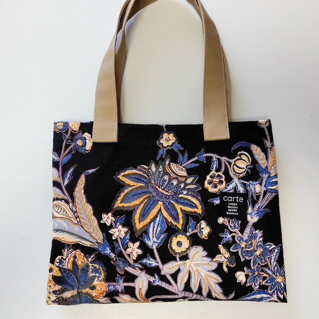 ☆インド、本場ブロックプリント（手押し）のトートバッグ☆大容量