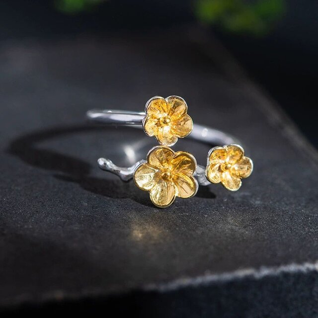 梅の花のリング - 四季の移ろいを指先で感じる R362 | iichi 日々の