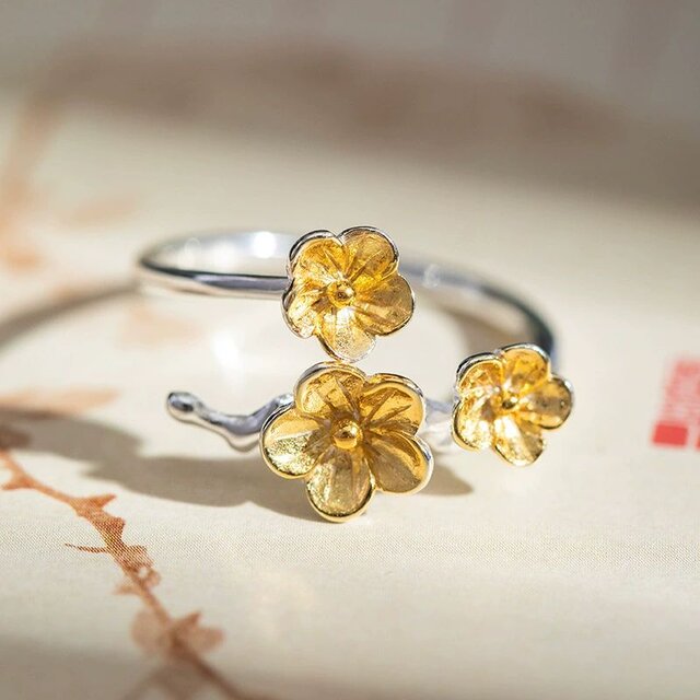 梅の花のリング - 四季の移ろいを指先で感じる R362 | iichi 日々の