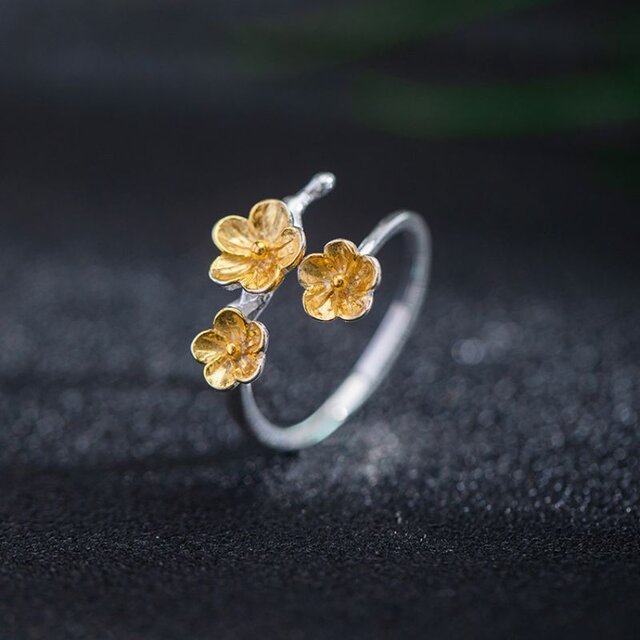 梅の花のリング - 四季の移ろいを指先で感じる R362 | iichi 日々の