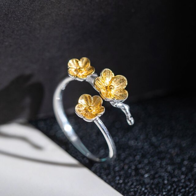 梅の花のリング - 四季の移ろいを指先で感じる R362 | iichi 日々の