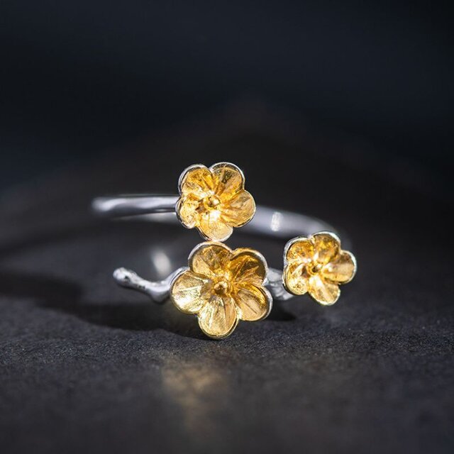 梅の花のリング - 四季の移ろいを指先で感じる R362 | iichi 日々の