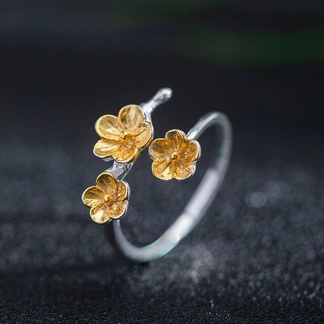 梅の花のリング - 四季の移ろいを指先で感じる R362 | iichi 日々の