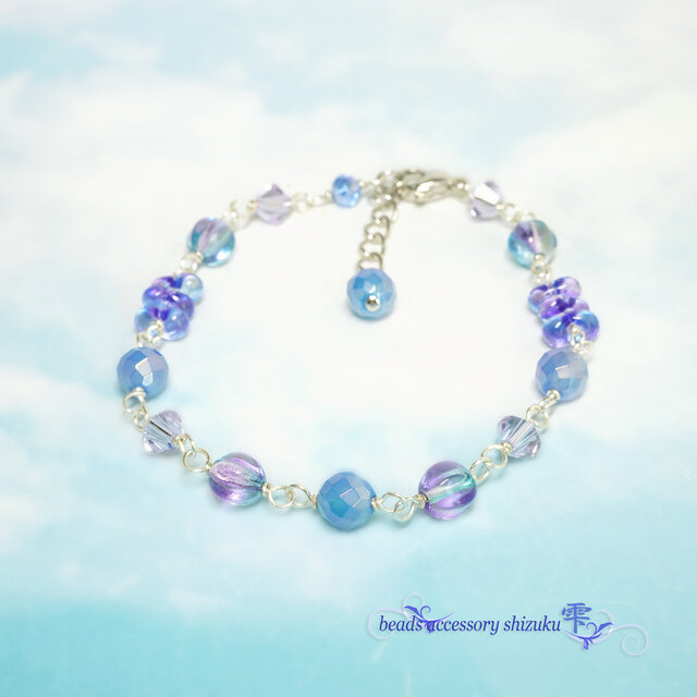 天然石ブレスレットP＊Wistaria