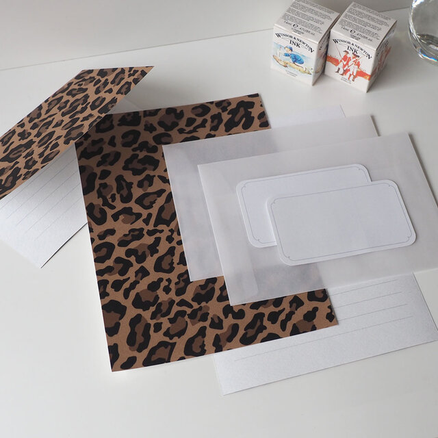 ヒョウ柄のレターセット | iichi 日々の暮らしを心地よくする