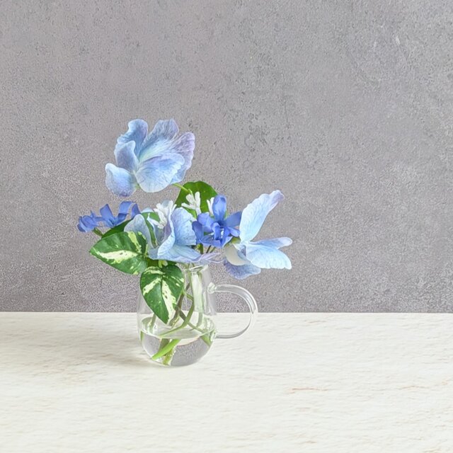 〔愛らしい水色スイトピー〕ちょこんとフラワー*小さな花のインテリア