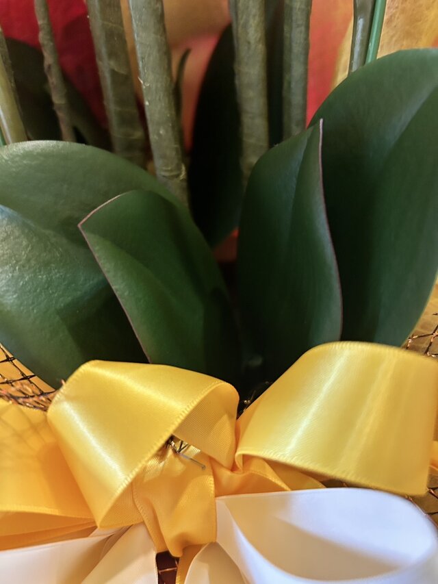 光触媒 人工観葉植物 ウォールグリーン フェイクグリーン 胡蝶蘭黄色