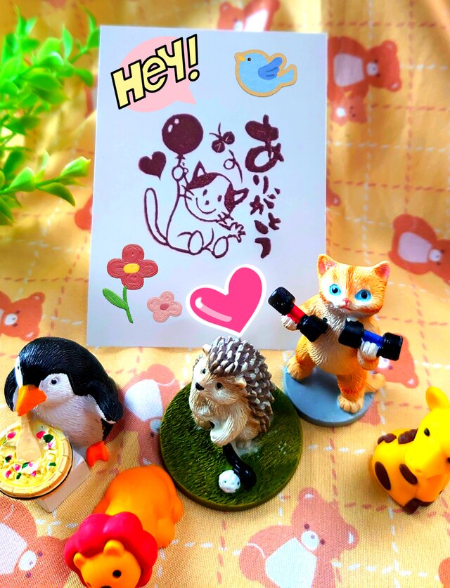 消しゴムはんこ「ネコ・ありがとう」 | iichi 日々の暮らしを