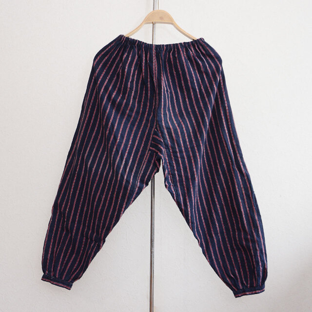 もんぺ 藍染 縞模様 木綿 野良着 パンツ 昭和初期〜中期 ジャパン