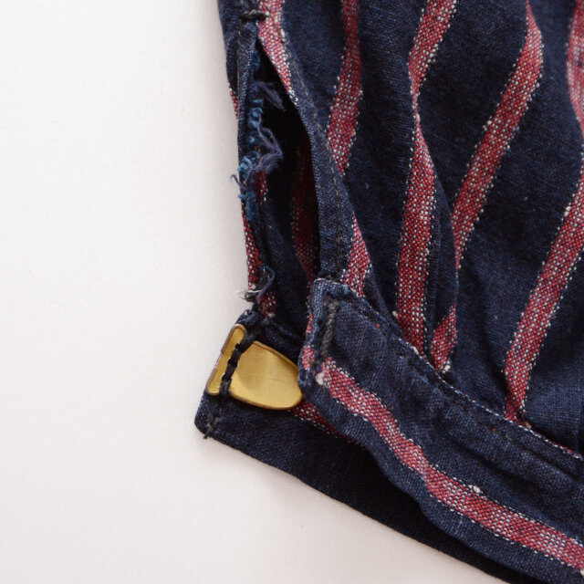 もんぺ 藍染 縞模様 木綿 野良着 パンツ 昭和初期〜中期 ジャパン