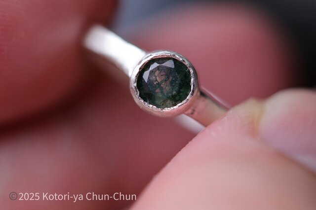 天然石リング、天然モスアゲート、シルバー925指輪、ハンドメイド 自然が生み出した芸術】身につけられる自然 モスアゲート・シルバー