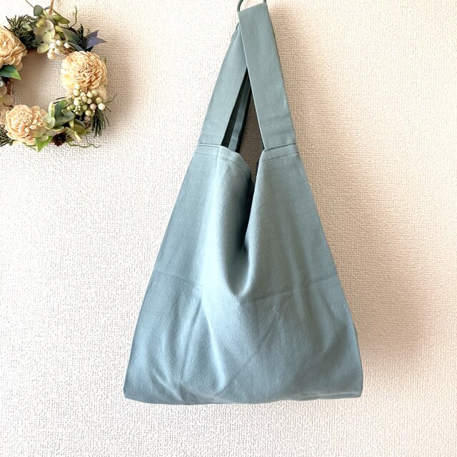手にしっくり馴染む柔らかエコバッグ【ヘイズィブルー】/ サブバッグ/トートバッグ