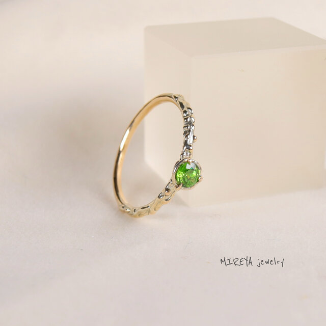 デマントイドガーネットのK10リング 12.5号(サイズ直し要相談)