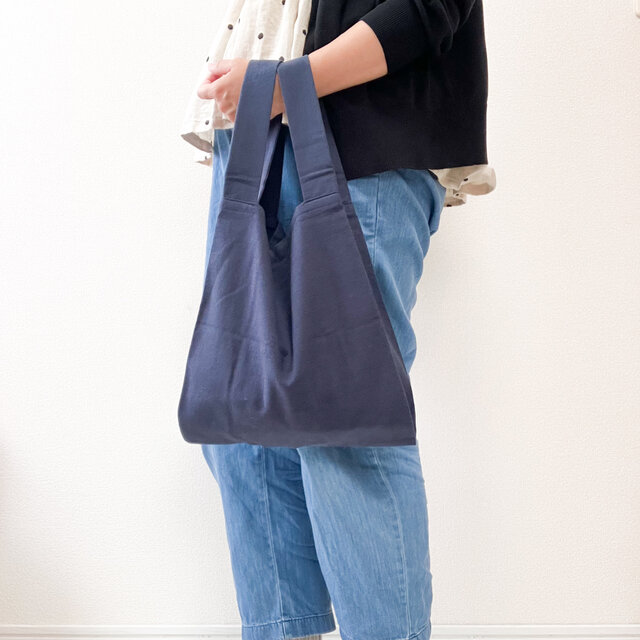 手にしっくり馴染む柔らかエコバッグ【ミッドナイトネイビー】/ サブ