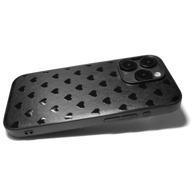 iPhone17/16pro/15/14/13/12/12mini/11】特殊グロス加工レザーケース
