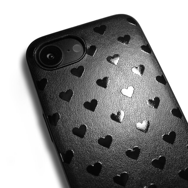 custype ハート型iPhone16proケース ブラック iPhone 16 Pro Wallet Phone Case with Crossbody Strap & Wristlet