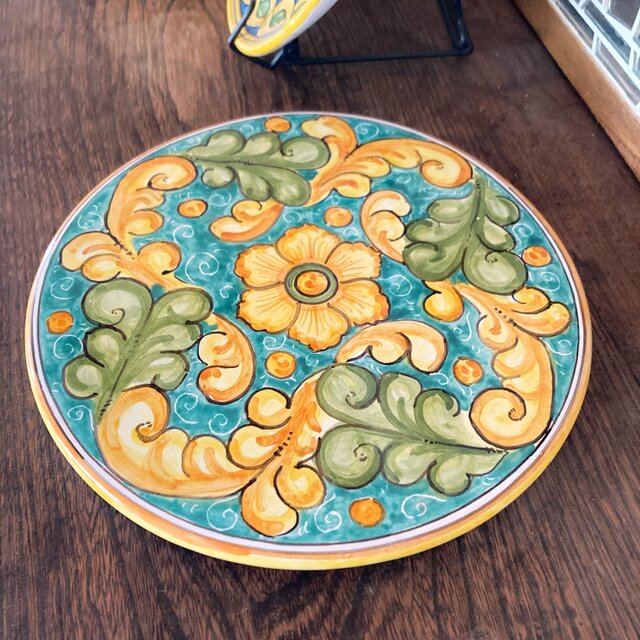 イタリア製 陶器 陶板画 タイル 壁掛け 大型 2枚1組 ポップ レトロ イタリア製 陶器 陶板画 タイル 壁掛け 大型 2枚1組 ポップ