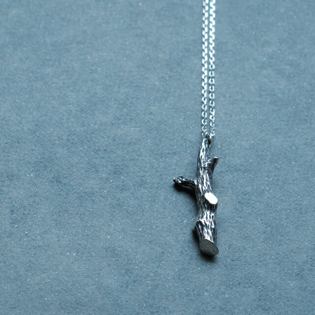 無骨な 古木に咲いた ダイヤモンドの花 ネックレス シルバー925 メンズ ユニセックス