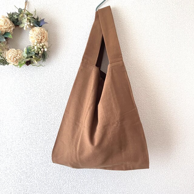 手にしっくり馴染む柔らかエコバッグ【キャラメル】/ サブバッグ / トートバッグ