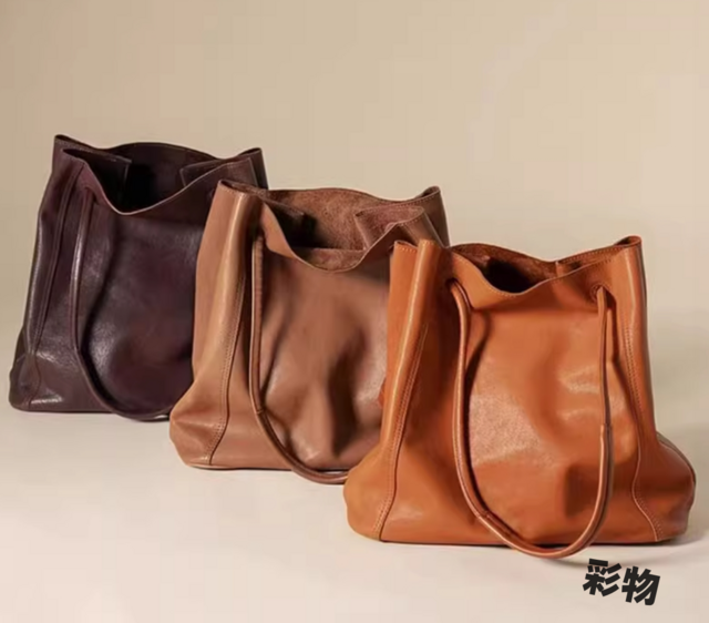 受注製作】厳選牛革レザーバッグ トートバッグ 収納広め 肩掛け可