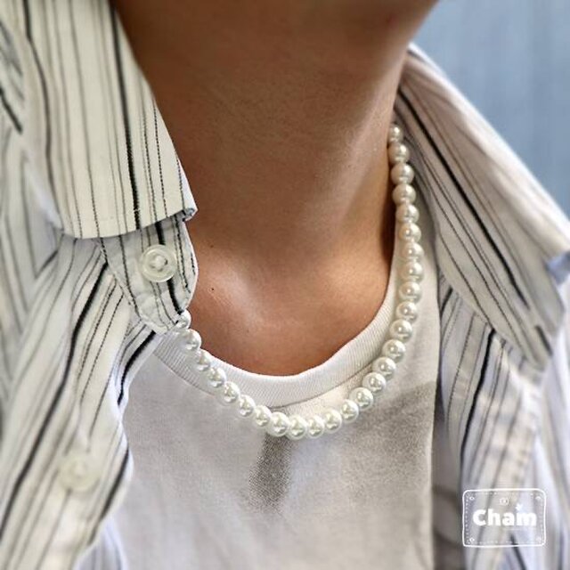 メンズパールネックレス　50cm　　(エンドパーツ変更可)