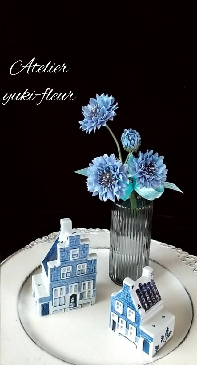 ★粘土の花[アンティークな矢車草]★