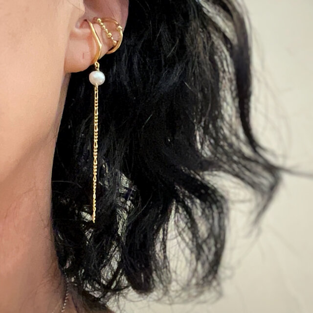淡水パールear-cuff【Aチェーン】