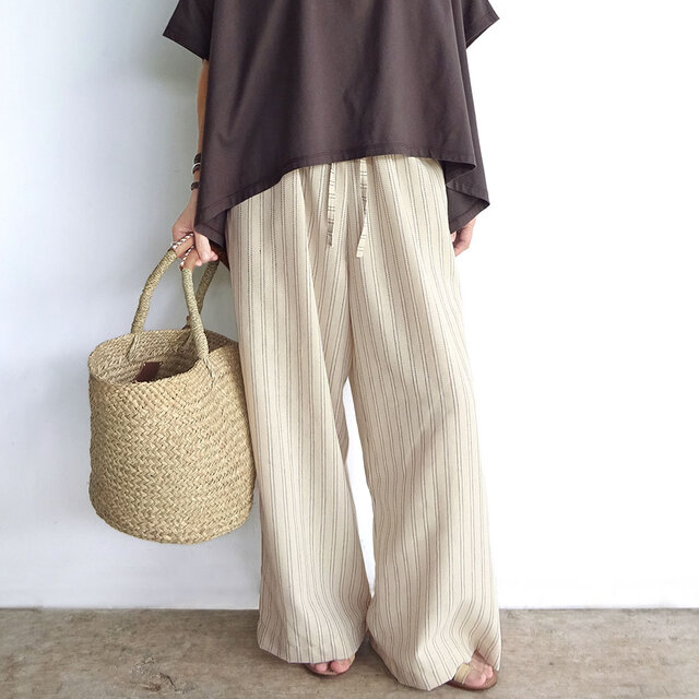 コットンリネンイージーパンツ（ストライプ） | iichi 日々の