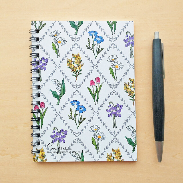 A6リングノート　花