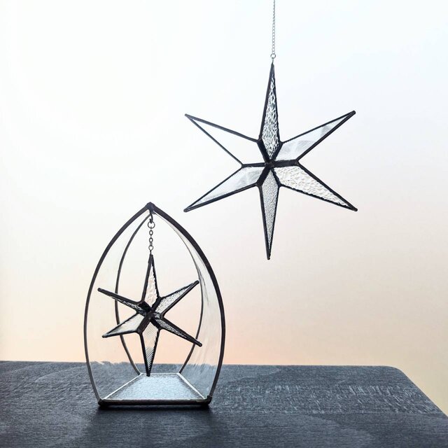 ステンドグラス　サンキャッチャー　セット　【星】