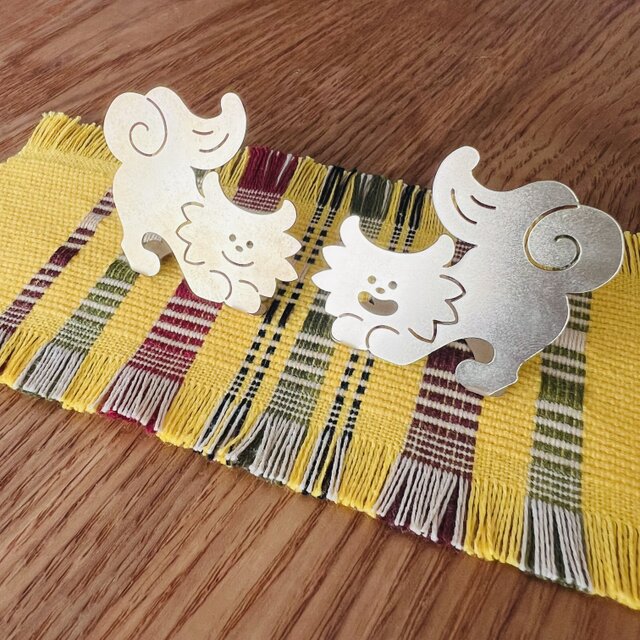 数量限定【首里織付】おしりトントンしてほシーサー 真鍮置物 ペア 沖縄