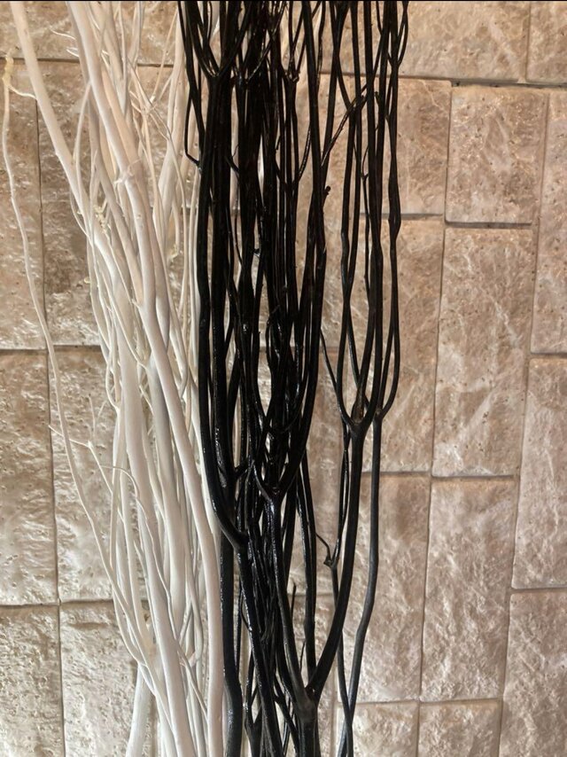 光触媒 人工観葉植物 フェイクグリーン ブラックホワイトブランチ花器