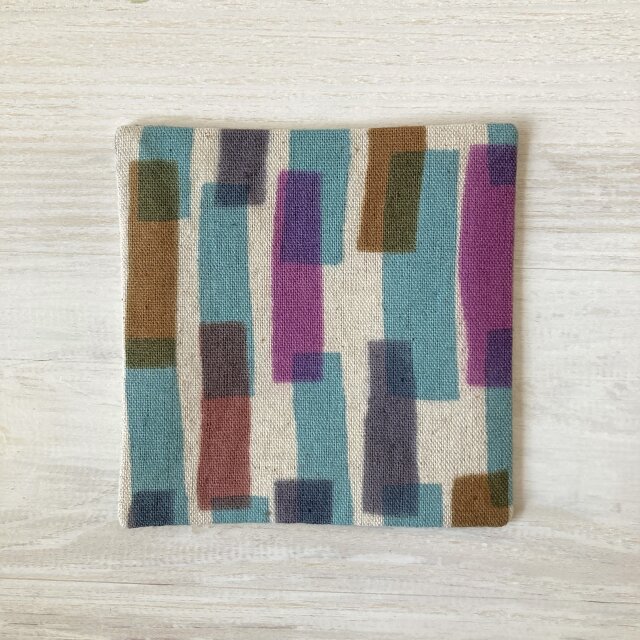 型染め コースター10センチ角「点線模様」