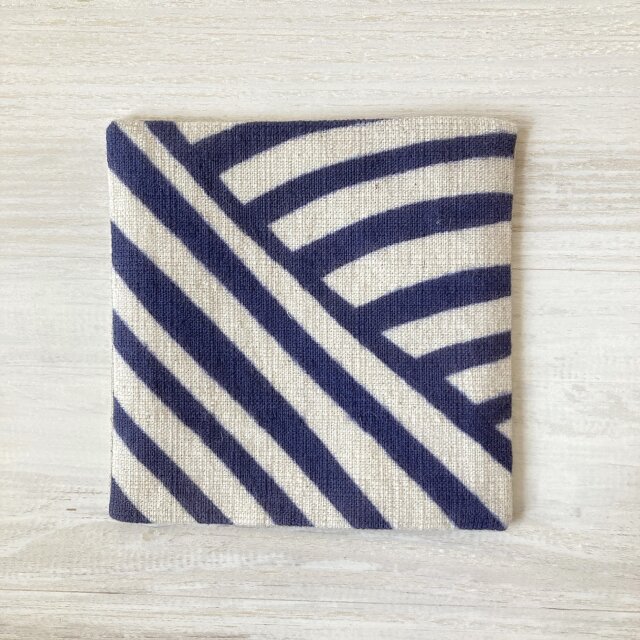 型染め コースター10センチ角「糸巻き」