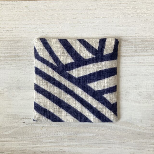 型染め コースター9センチ角「糸巻き」