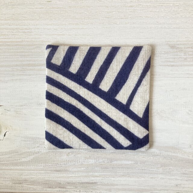 型染め コースター9センチ角「糸巻き」