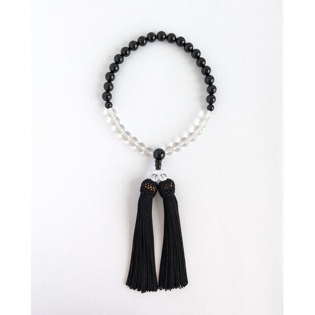 ペア・お揃い・夫婦数珠【念珠2点セット】オニキス＆水晶