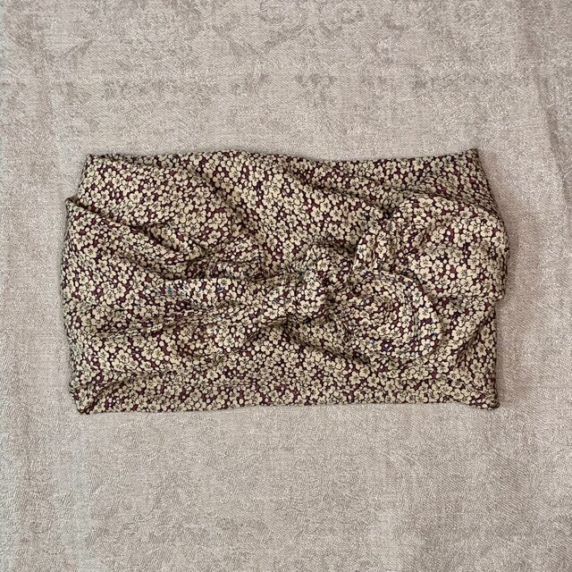 ヘアバンド　Vintage Kimono地 丹後縮緬　梅小紋