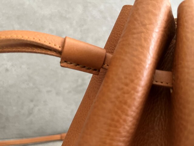 巾着バッグ キャメル イタリアンレザー ＜F＞ | iichi 日々の暮らしを