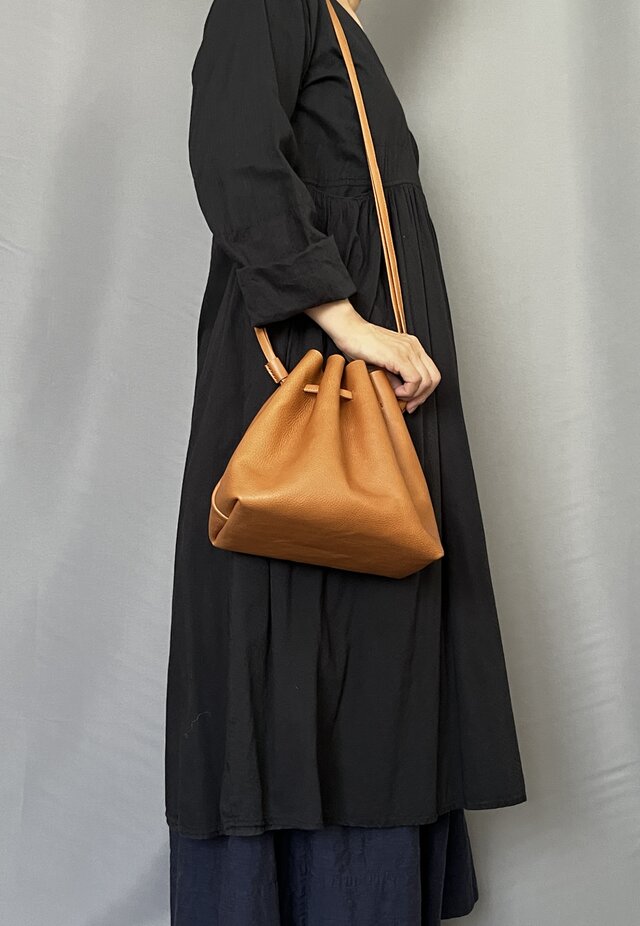 キュービック巾着バッグ UNISEX】ナイロン2WAY巾着バッグ/キーホルダー付き（ショルダー