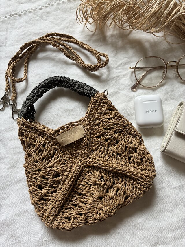 モチーフ編みの2wayミニバック